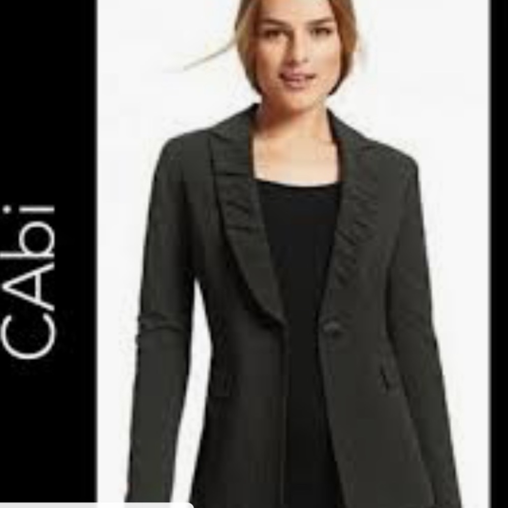 CAbi Pinstriped Ruched Blazer